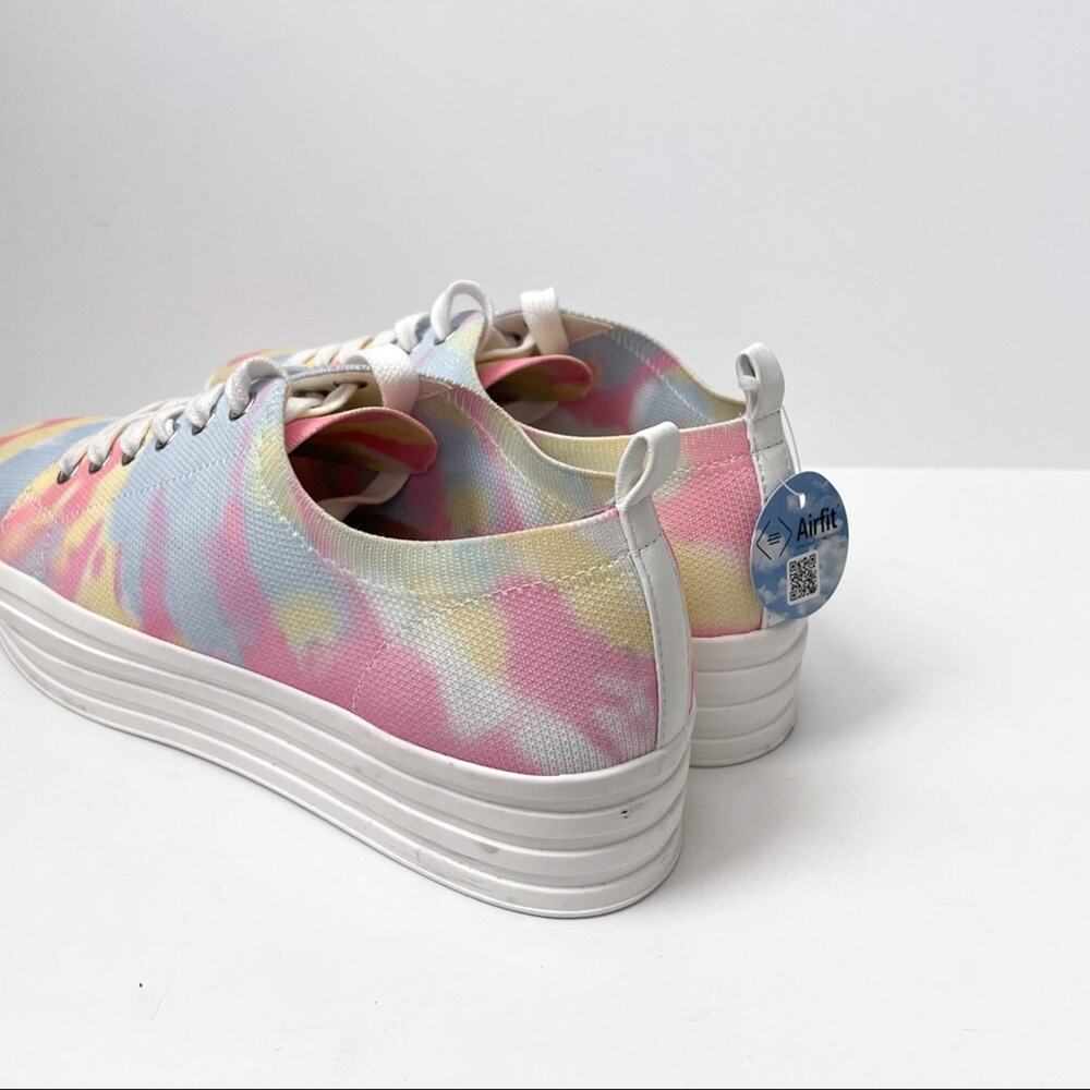 Gianni Binni Platform Lace Up Sneakers Tie Dye Multi Color 8M - Picture 5 of 16